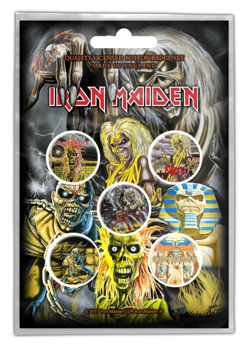 Iron Maiden - 5 x 2.5cm Button Set - Early Albums