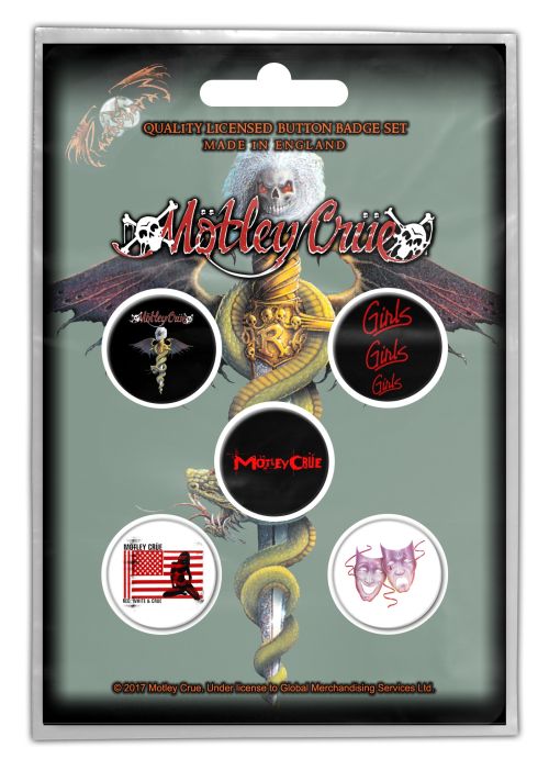 Motley Crue - 5 x 2.5cm Button Set - Dr Feelgood