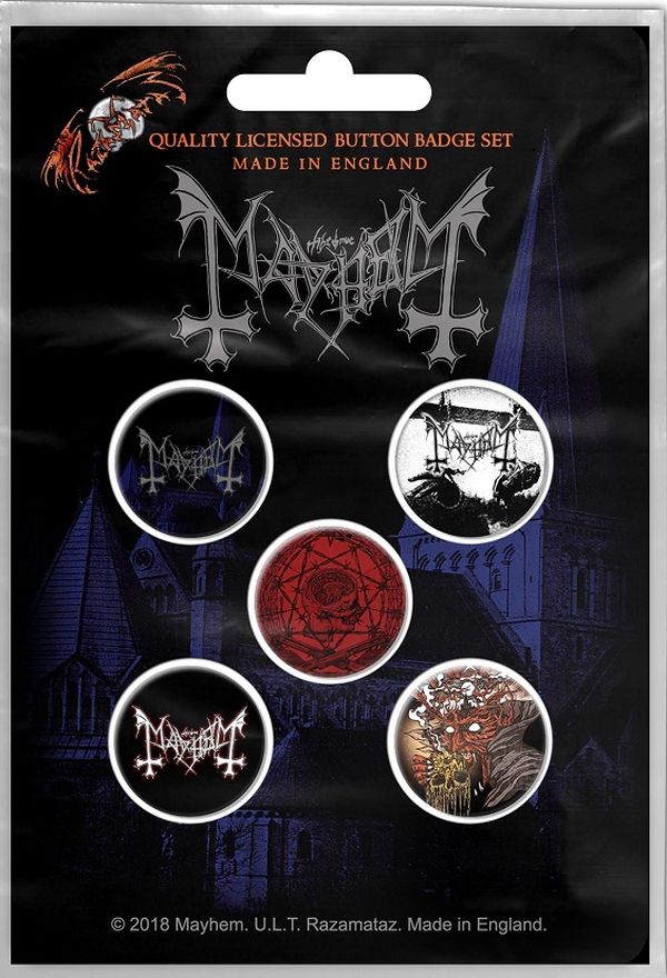 Mayhem - 5 x 2.5cm Button Set - De Mystereriis Dom Santanas