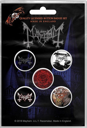 Mayhem - 5 x 2.5cm Button Set - De Mystereriis Dom Santanas