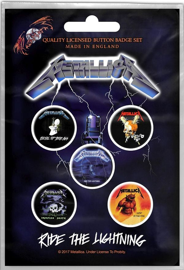 Metallica - 5 x 2.5cm Button Set - Ride The Lightning
