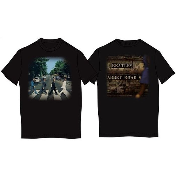 Beatles - Vintage Style Abbey Road Back Print Black Shirt