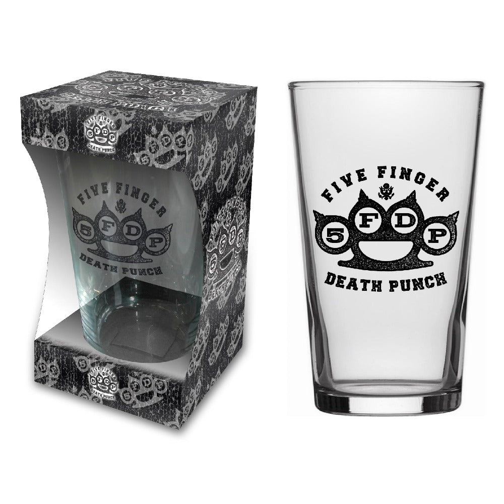 Five Finger Death Punch - Beer Glass - Pint - Knuckle Logo