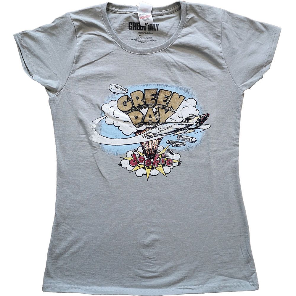 Green Day - Dookie Vintage Style Womens Grey Shirt