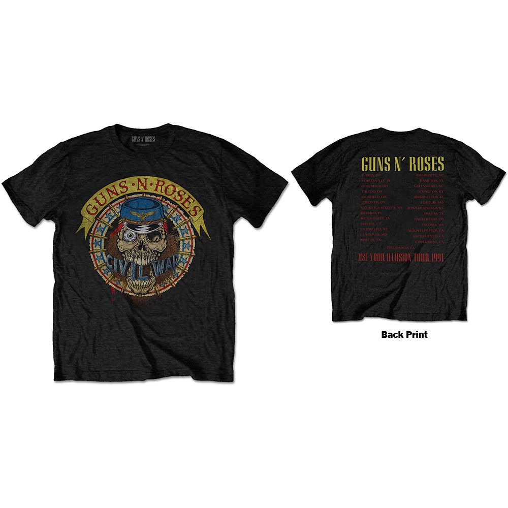 Guns N Roses - Civil War Tour 1991 Black Shirt