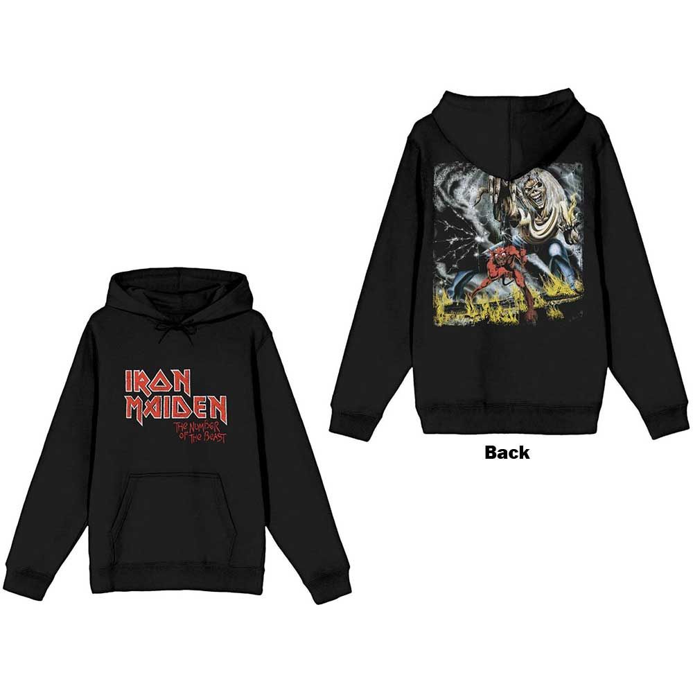 Iron Maiden - Pullover Black Hoodie (Number Of The Beast)