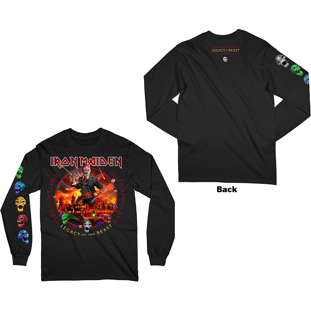 Iron Maiden - Nights Of The Living Dead Black Long Sleeve Shirt