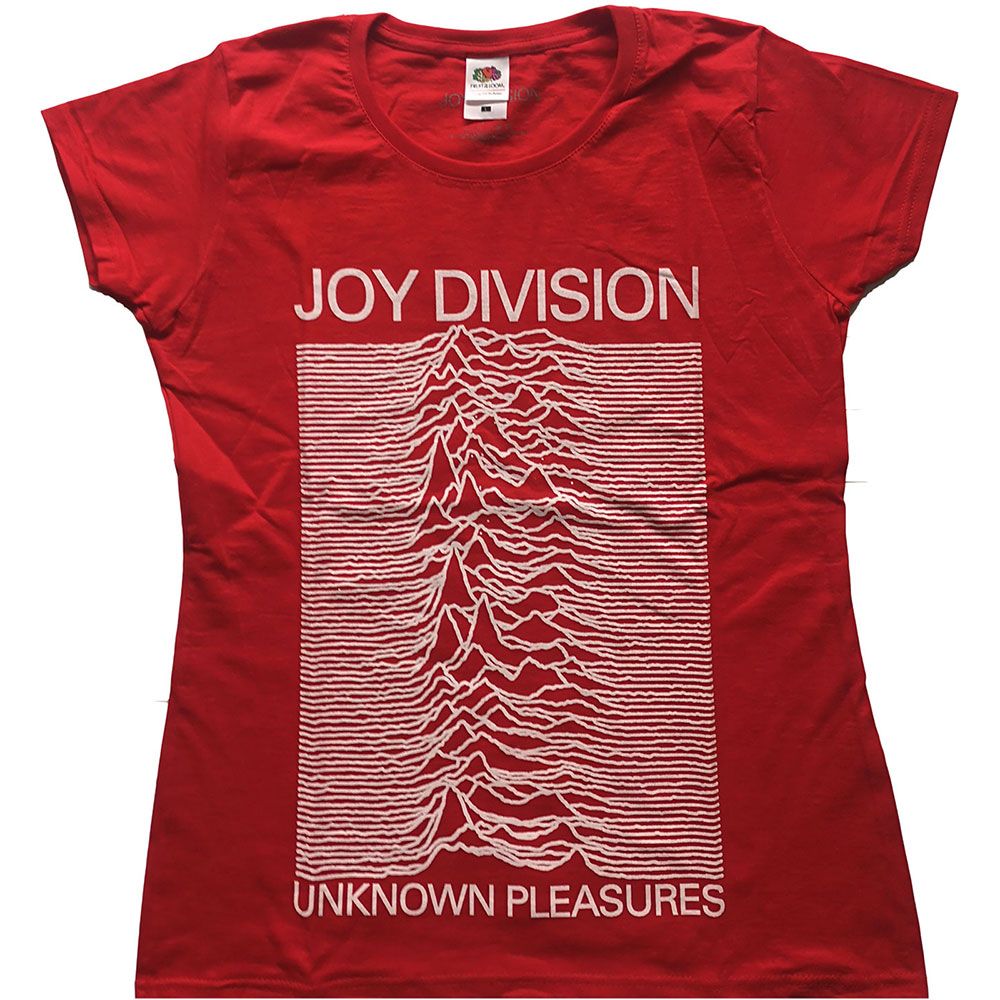 Joy Division - Unknown Pleasures Womens Red Shirt