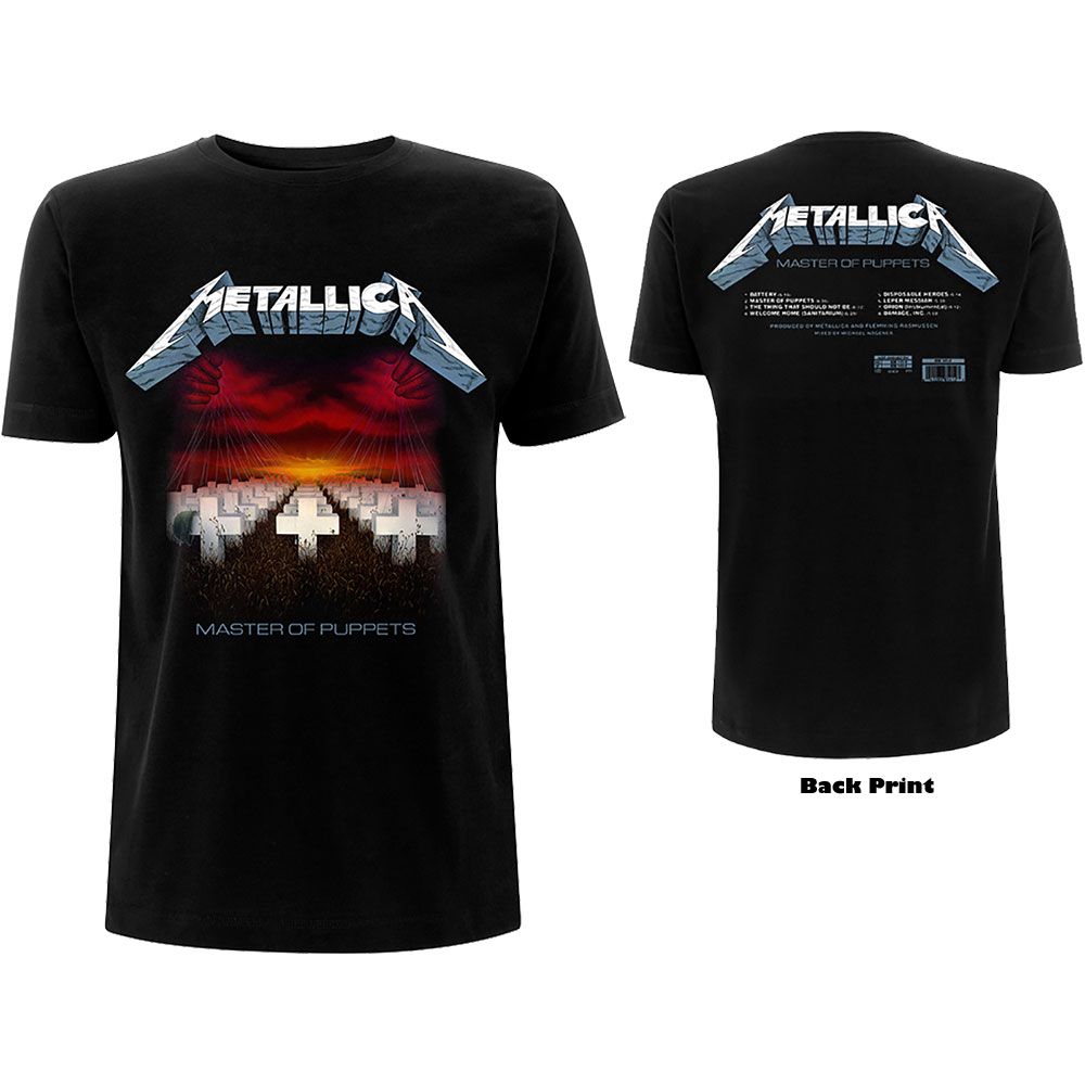 Metallica - Master Of Puppets Track Listing Black Shirt