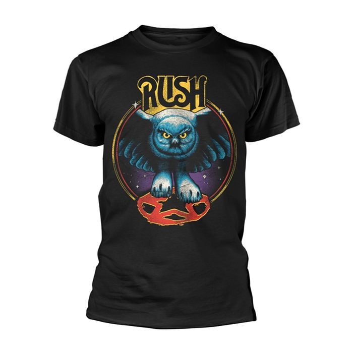 Rush - Fly By Night Owl Black Shirt