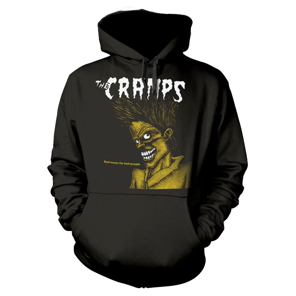 Cramps - Pullover Black Hoodie (Bad Music For Bad People)
