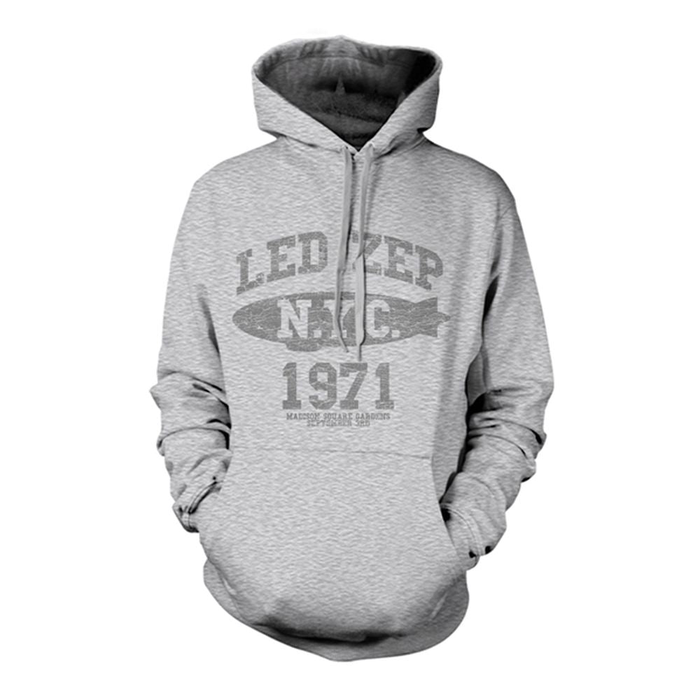 Led Zeppelin - Pullover Grey Hoodie (1971 Madison Square Garden)