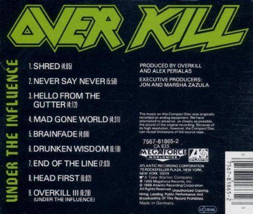 Overkill - Under The Influence - CD - New