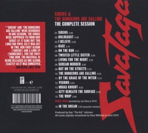 Savatage - Sirens And The Dungeons Are Calling - The Complete Session (Euro. w. bonus track) - CD - New