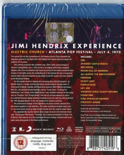 Hendrix, Jimi - Electric Church - Atlanta Pop Festival - July 4, 1970 (RA/B/C) - Blu-Ray - Music