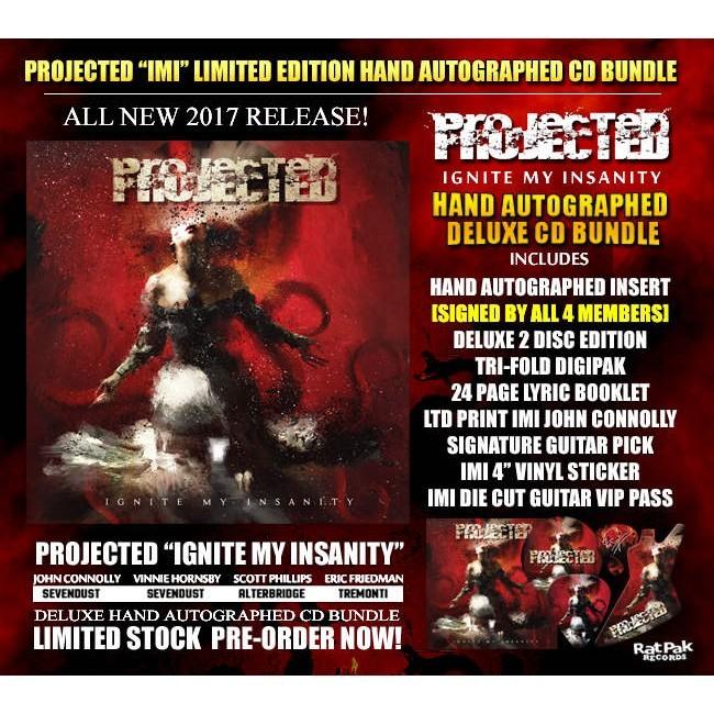 Projected - Ignite My Insanity (Autographed Deluxe 2CD w. sticker, guitar pick, art insert + VIP pass) - CD - New