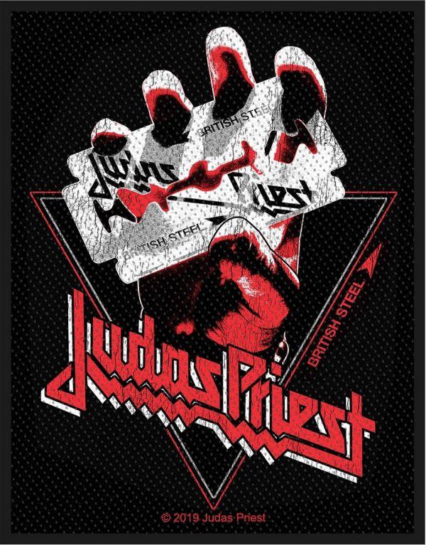 Judas Priest - British Steel Vintage Style Woven (100mm x 80mm) Sew-On Patch