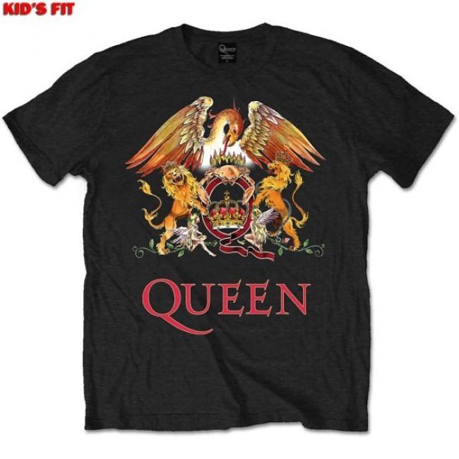 Queen - Classic Crest Toddler and Youth Black Shirt