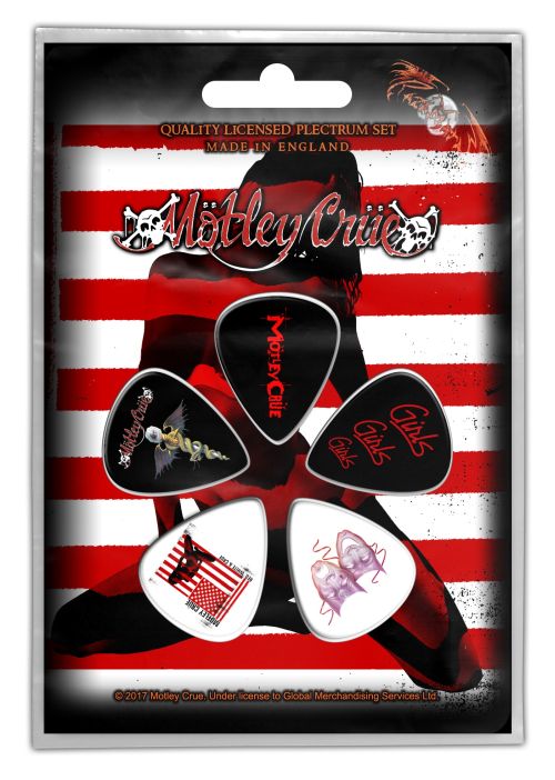 Motley Crue - 5 x Guitar Picks Plectrum Pack (Red, White And Crue)