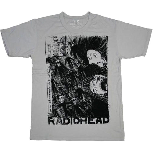 Radiohead - Scribble Organic Grey Shirt - 100% Official Merchandise
