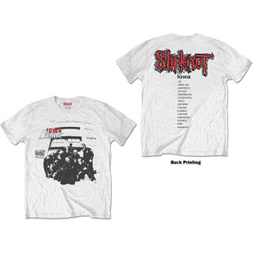 Slipknot - Iowa Band & Tracklist White Shirt