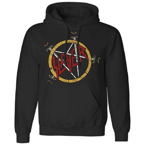 Slayer - Pullover Black Hoodie (Distressed Pentagram Logo)