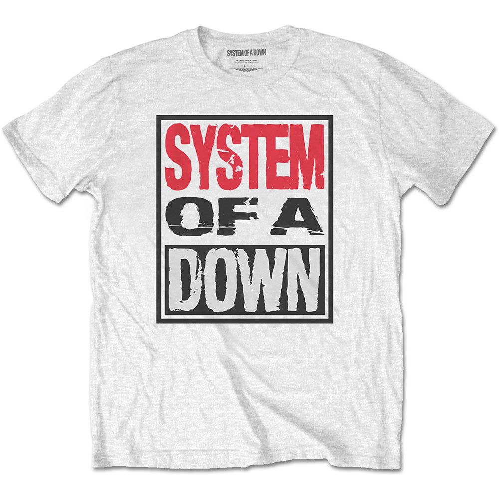 System Of A Down - Box Logo White Shirt