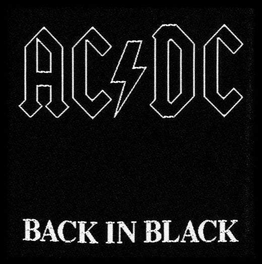 ACDC - Back in Black  (100mm x 95mm) Sew-On Patch