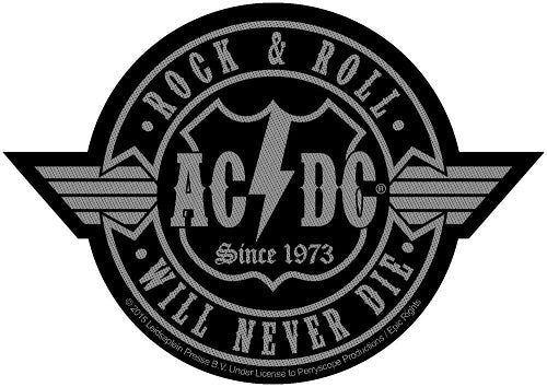 ACDC - Rock N Roll Will Never Die (100mm x 70mm) Sew-On Patch