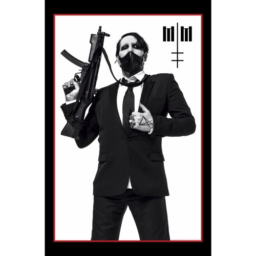 Manson, Marilyn - Premium Textile Poster Flag (Machine Gun) 104cm x 66cm