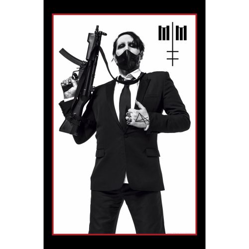 Manson, Marilyn - Premium Textile Poster Flag (Machine Gun) 104cm x 66cm