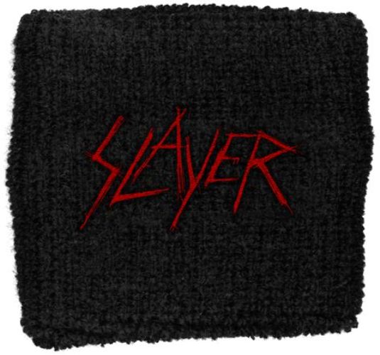 Slayer - Sweat Towelling Embroided Wristband (Scratched Logo)