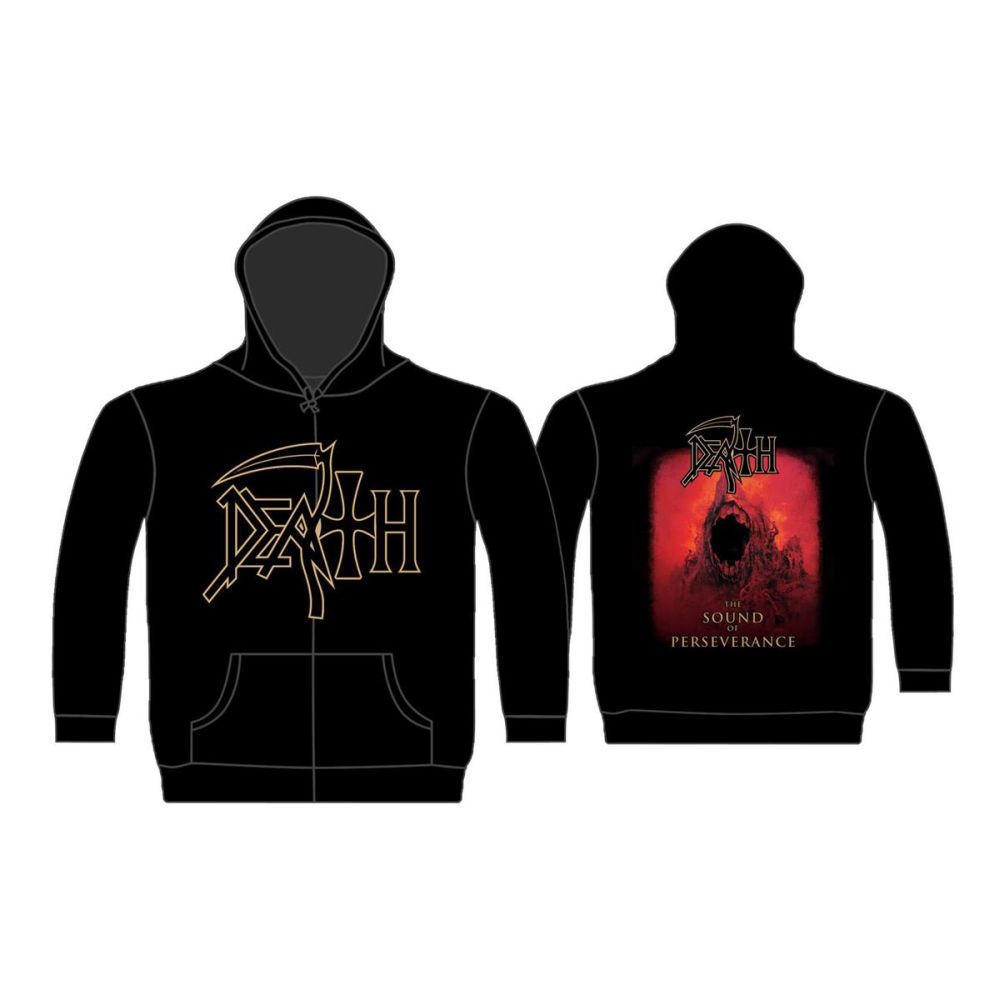 Death - Zip Black Hoodie (Sound Of Perseverance) - 100% Official Merchandise