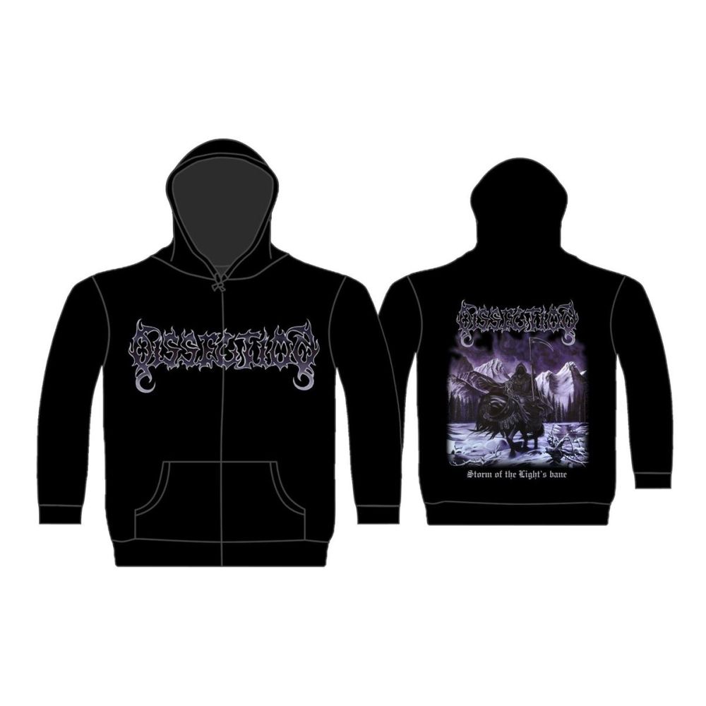 Dissection - Zip Black Hoodie (Storm Of The Lights Bane) - 100% Official Merchandise
